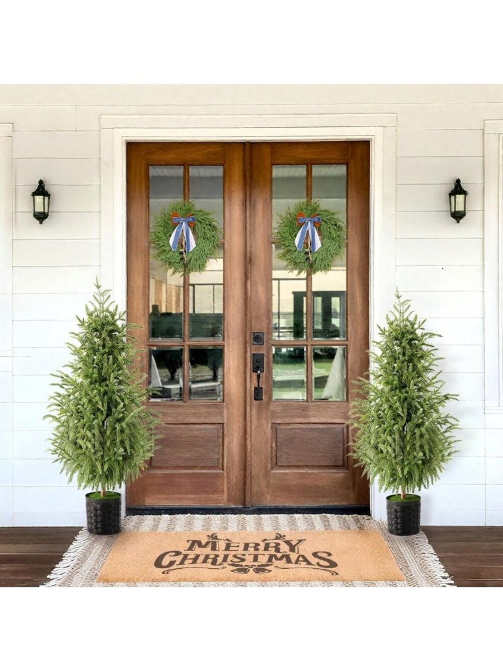 Christmas Decorations, 2 Pack 3FT Artificial Norfolk Pine Tree
